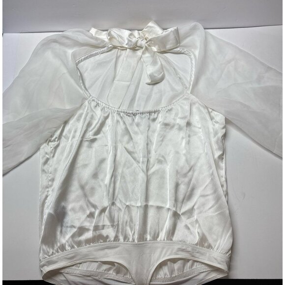 Abercrombie & Fitch Silk Sheer Body Suit Top (size medium) - Picture 2 of 9